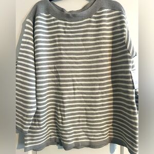 Croft & Barrow NWT Gray stripe 1x Summer Sweater